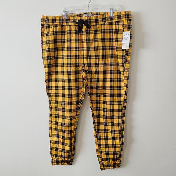 Fresh Prints of Bel-air Yellow Black Stretch Twill Jogger Pants Size 3XL - Picture 1 of 5